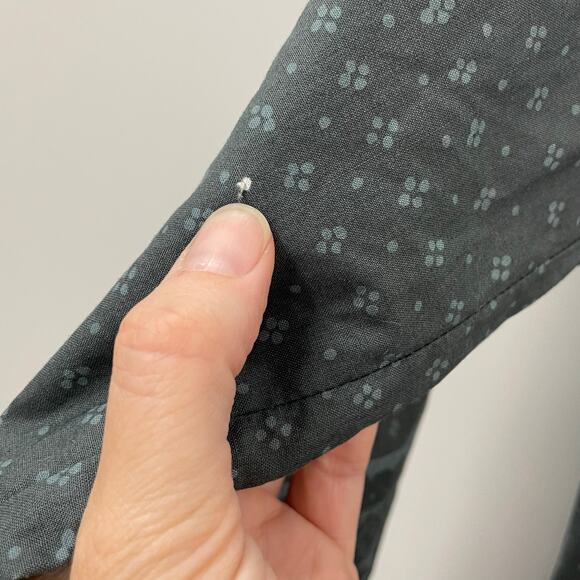 Marimekko 8 Mila Dress Muija Print Vintage 1970s Charcoal Gray Midi Scandinavian - Picture 5 of 11